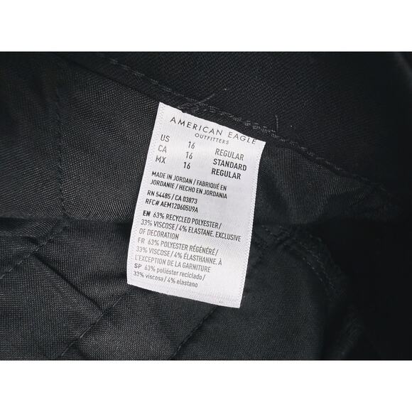 American Eagle Curvy Wide Leg Trousers Pants Black Size 16 Career Lounge Casual - Picture 7 of 8